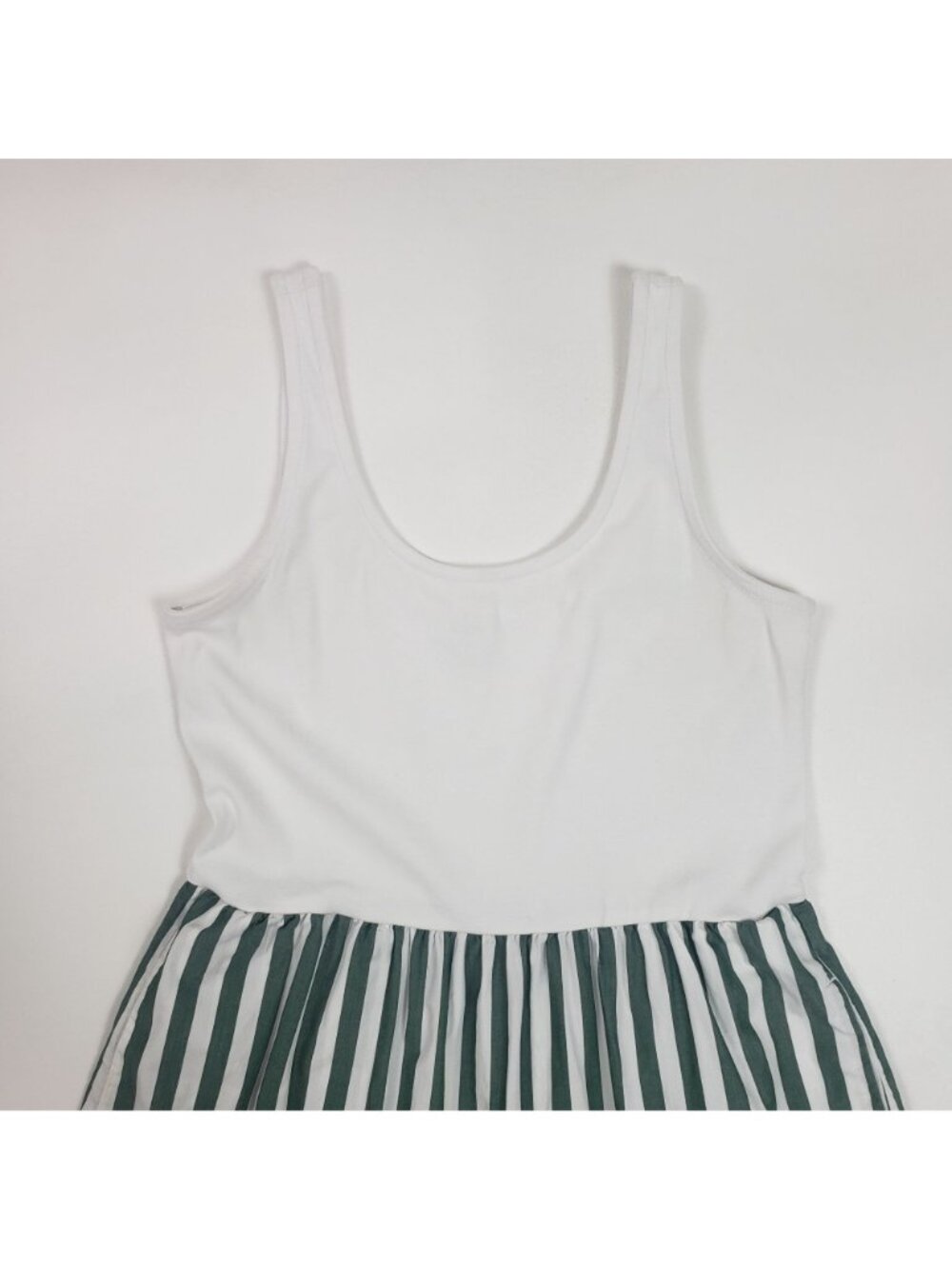 J.Crew Factory Striped Tiered Knit Mixy Dress Green Women’s Size Small Midi EUC - Picture 13 of 16